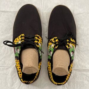 DVS Ragtop Black and Yellow Graphic Canvas Sneakers